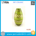 Hand Blown Glass Murano Art Style Teardrop Green Decorative Vase
